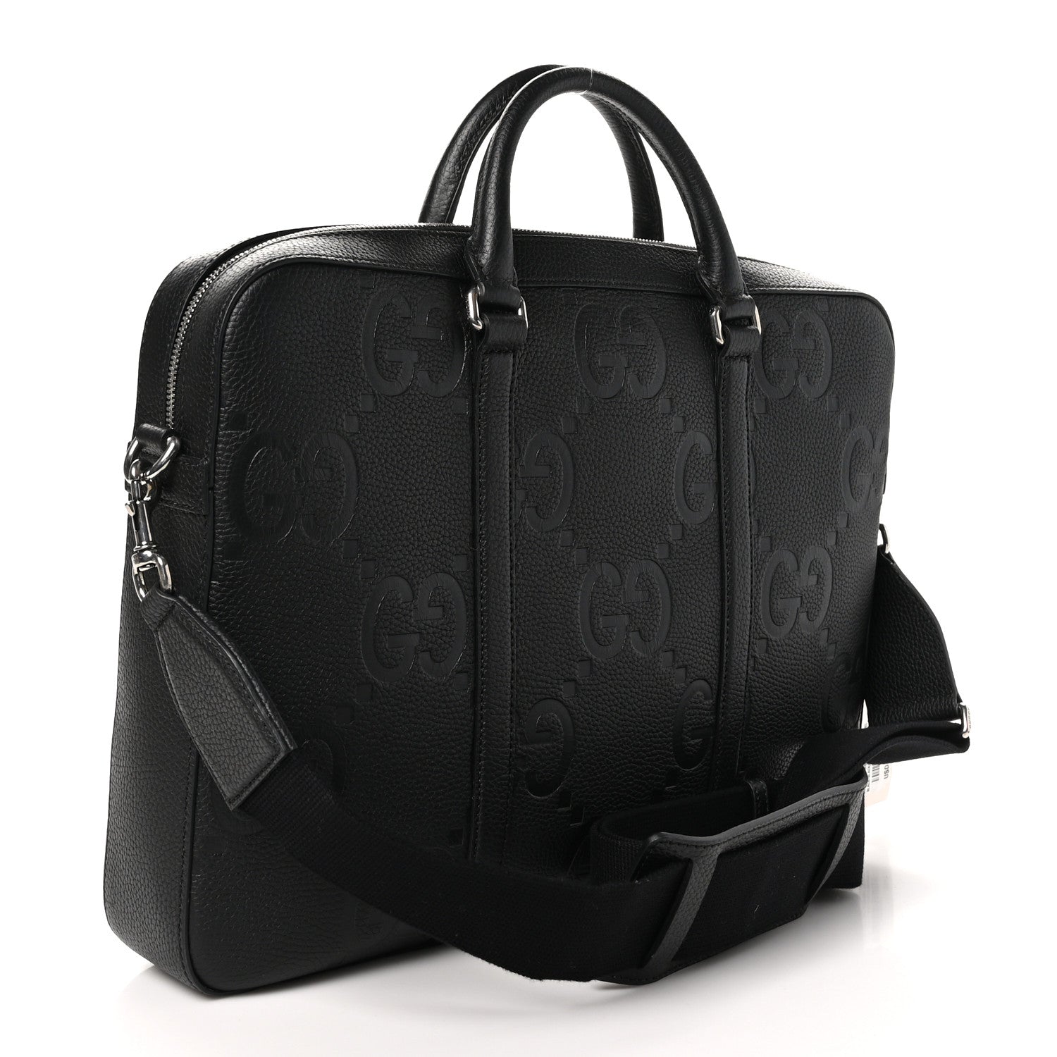 Gucci Piuma Calfskin Jumbo GG Embossed Briefcase Black 3 of 10