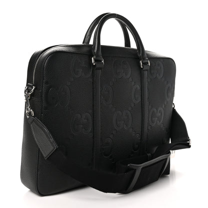 Gucci Piuma Calfskin Jumbo GG Embossed Briefcase Black 3 of 10