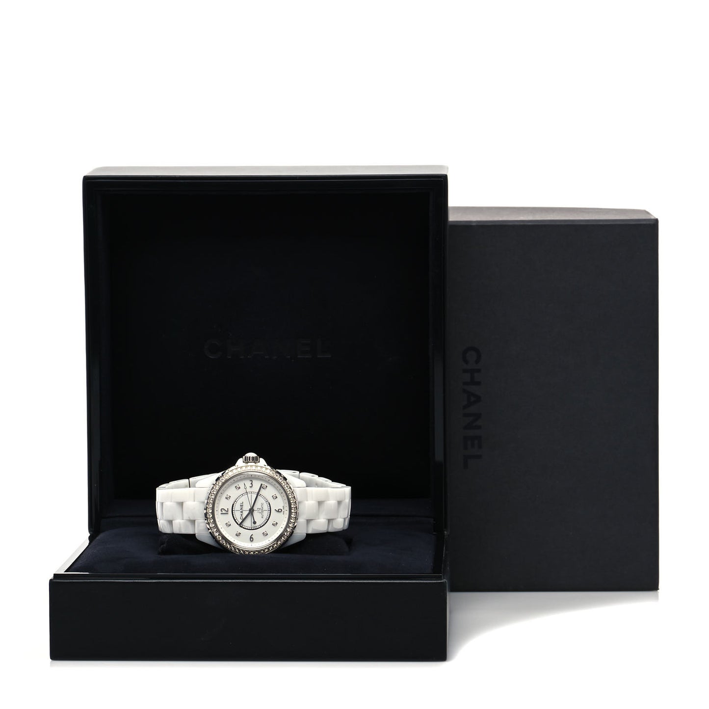 Stainless Steel Ceramic Diamond Bezel 38mm J12 Automatic Watch White