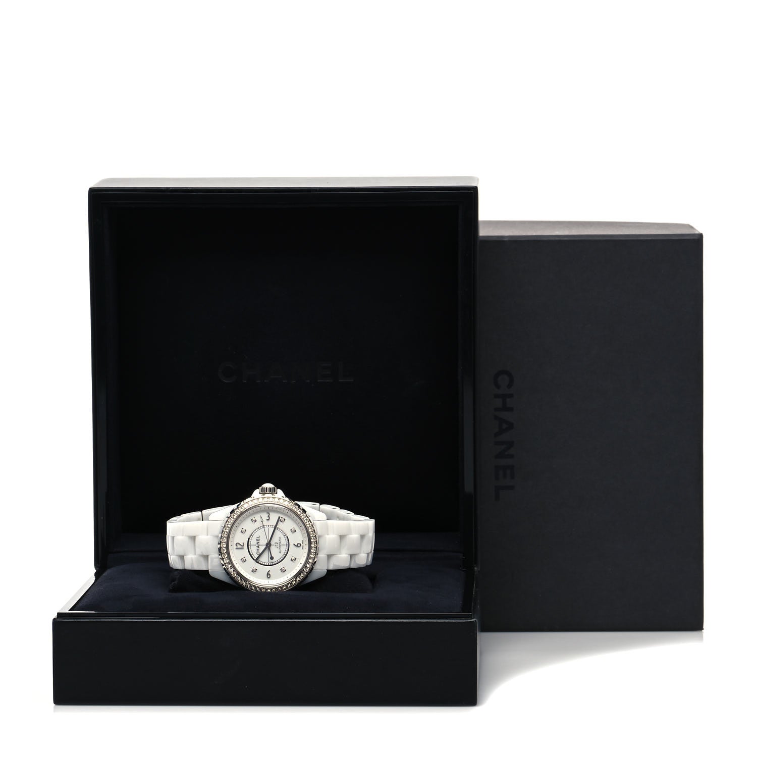 Chanel Stainless Steel Ceramic Diamond Bezel 38mm J12 Automatic Watch White 5 of 5