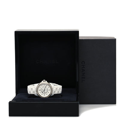 Chanel Stainless Steel Ceramic Diamond Bezel 38mm J12 Automatic Watch White 5 of 5
