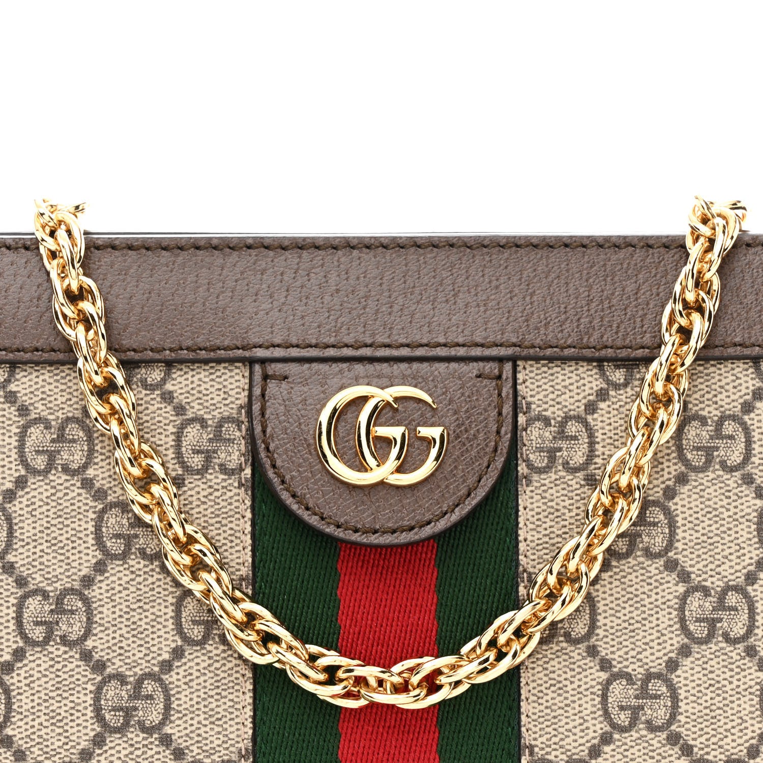 Gucci GG Supreme Monogram Web Small Ophidia Chain Shoulder Bag Brown 9 of 11