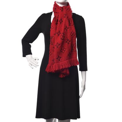 Louis Vuitton Wool Silk Logomania Scarf Rubis 1 of 5