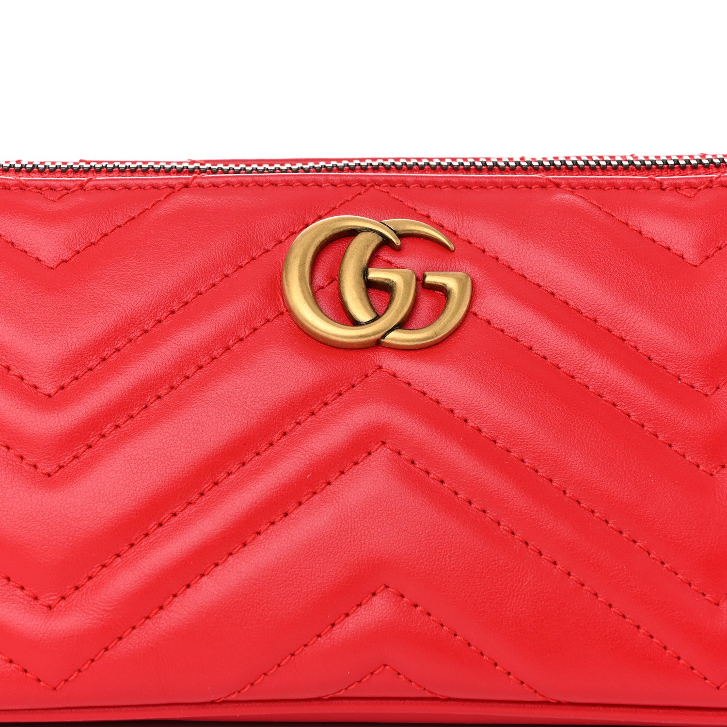 Gucci Calfskin Matelasse Chevron GG Marmont Sling Shoulder Bag Rosso 8 of 10