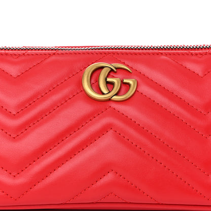 Gucci Calfskin Matelasse Chevron GG Marmont Sling Shoulder Bag Rosso 8 of 10