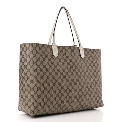 Gucci Calfskin GG Supreme Monogram Large Reversible Tote White 4 of 17