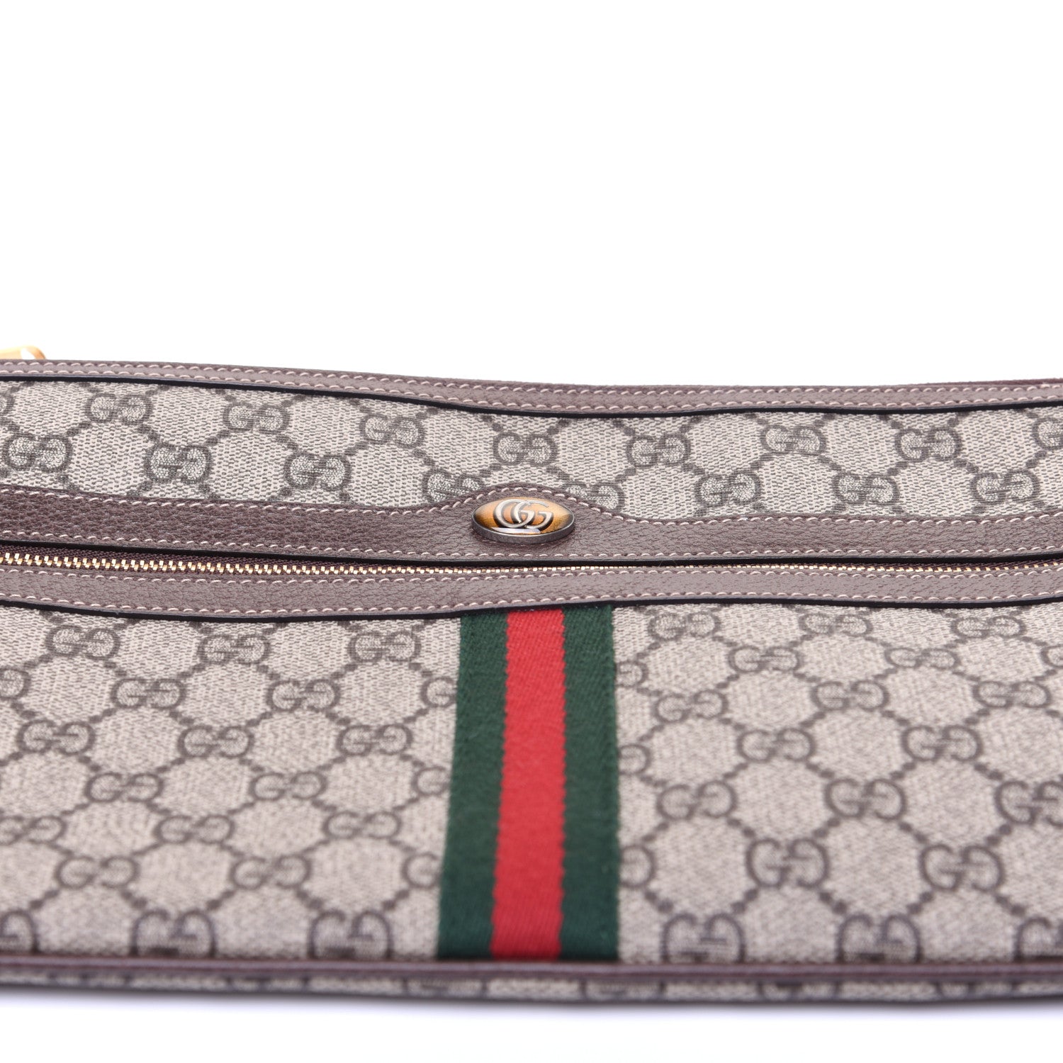 Gucci GG Supreme Monogram Large Ophidia Pouch Clutch Brown 10 of 11