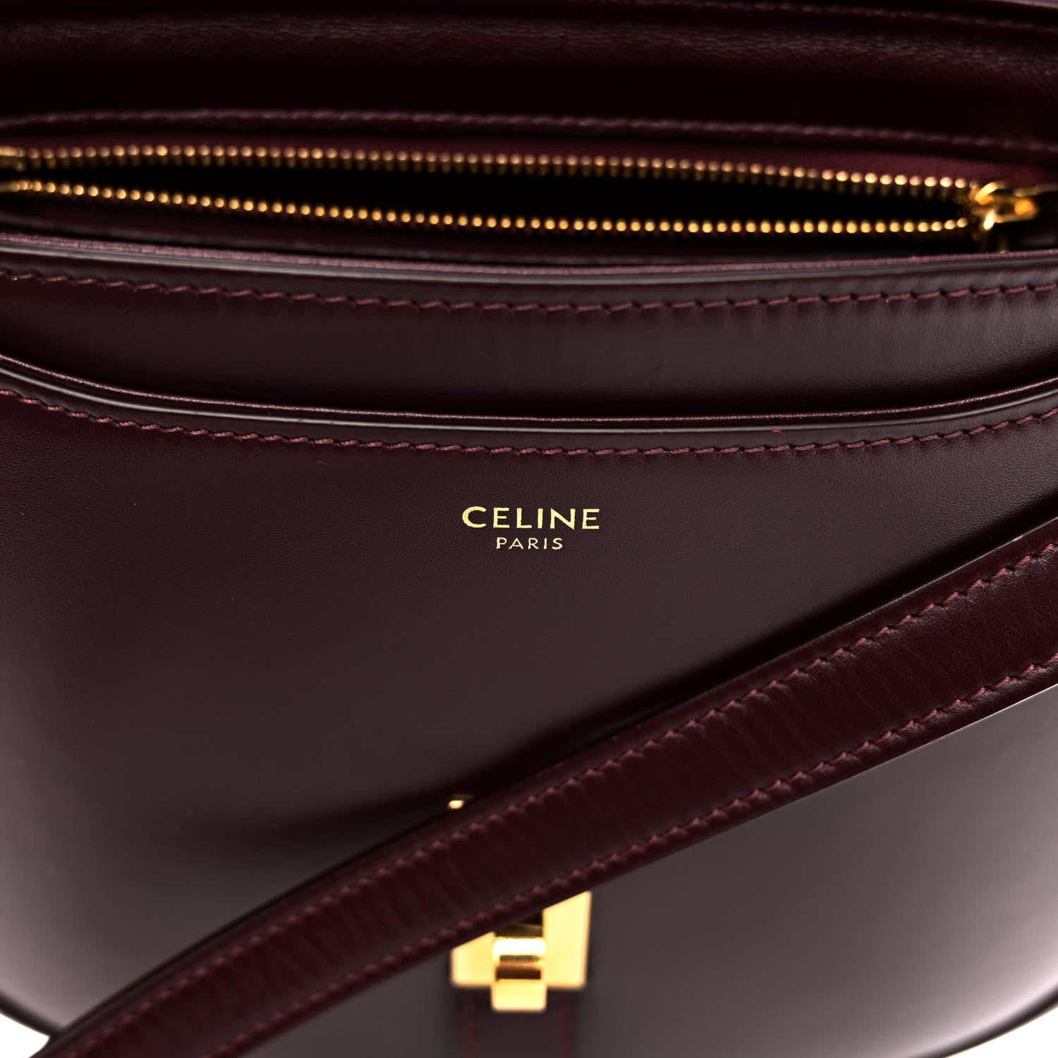 Celine Satinated Calfskin Medium Besace 16 Burgundy 6 of 9