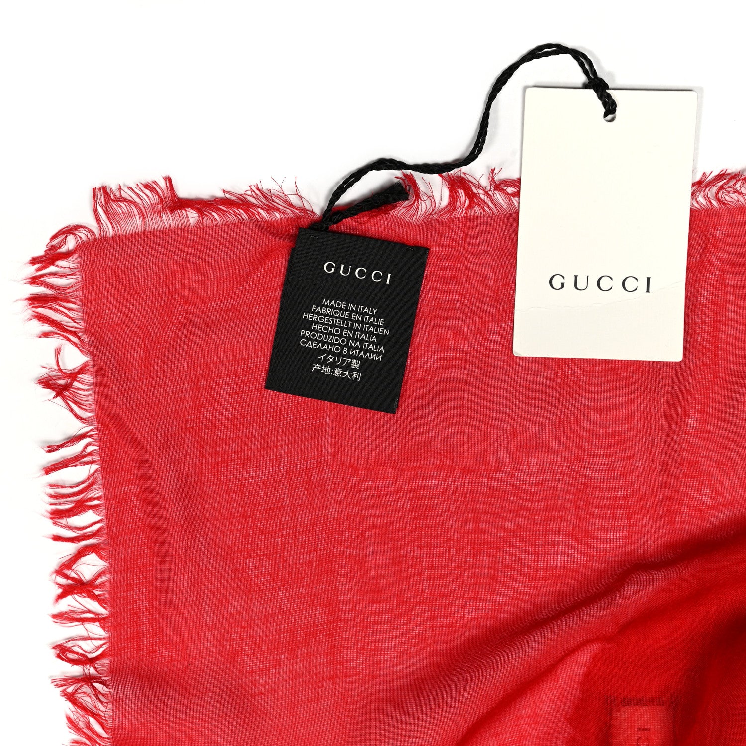Gucci Modal Silk Coco Capitan Logo Square Scarf Flame 3 of 5