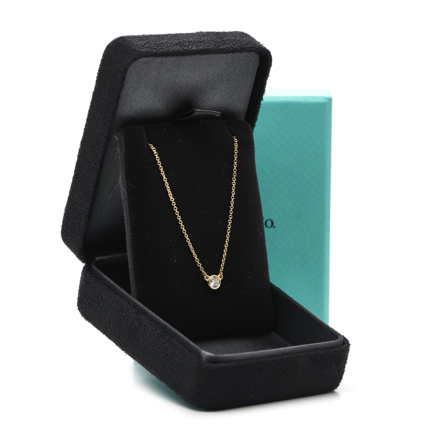 18K Yellow Gold Diamond .17ct Elsa Peretti Diamonds by the Yard Pendant Necklace