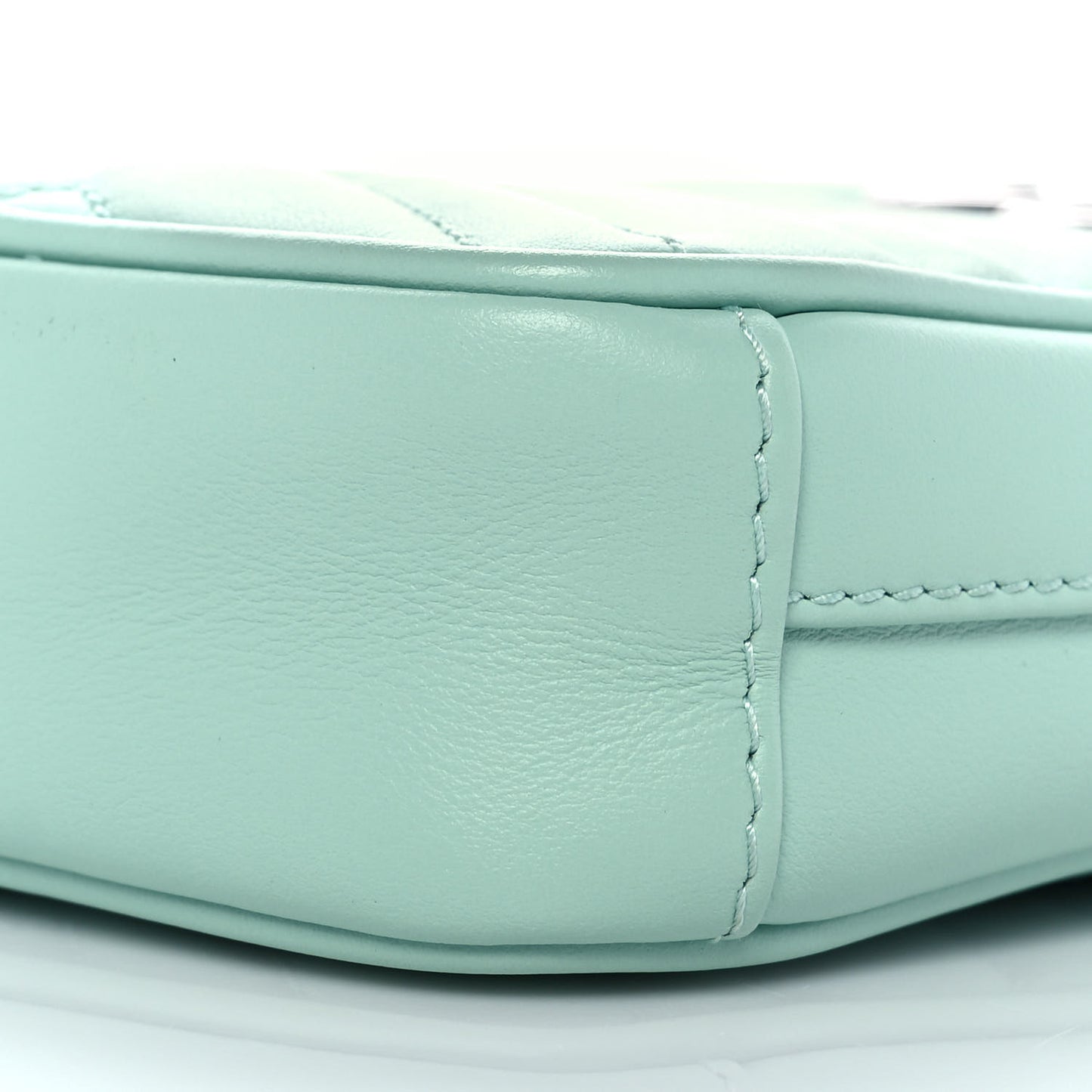 Calfskin Matelasse Mini GG Marmont Crossbody Bag Water Green
