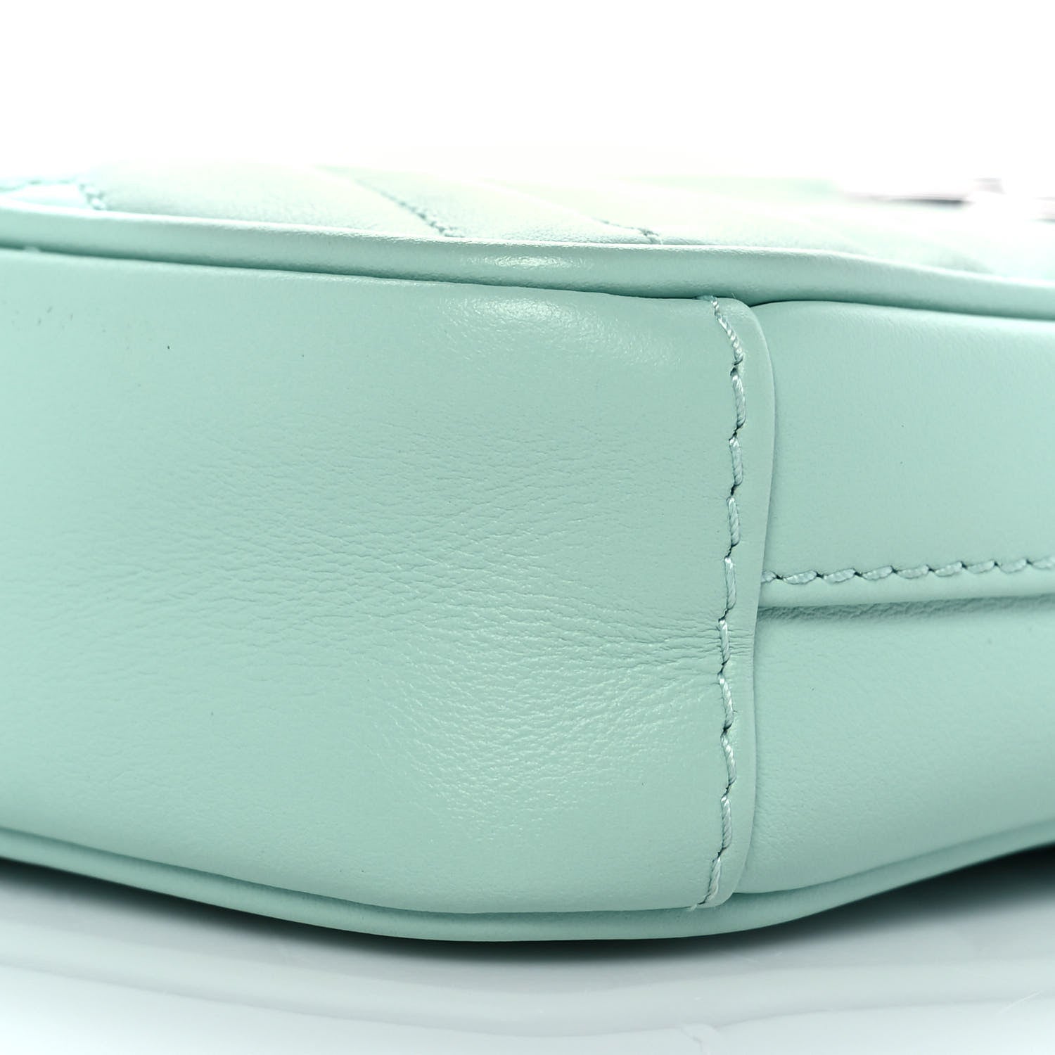 Gucci Calfskin Matelasse Mini GG Marmont Crossbody Bag Water Green 9 of 9