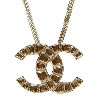 Chanel Resin Along The Nile Large CC Pendant Choker Gold Orange 4 of 6