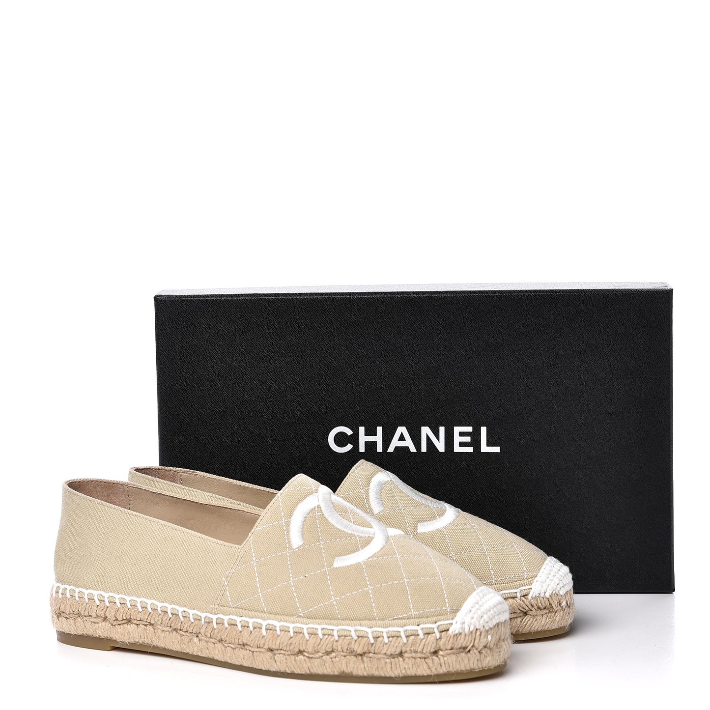 Fabric Biarritz CC Espadrilles 39 White Beige