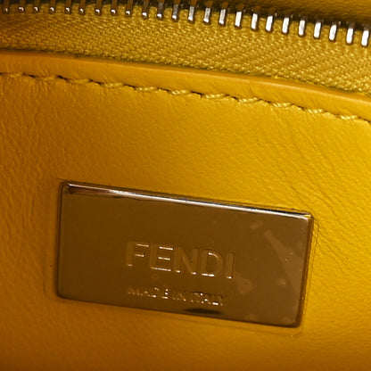 Fendi Denim Fabric Nappa FF Mini Peekaboo Iconic Satchel Yellow 7 of 10