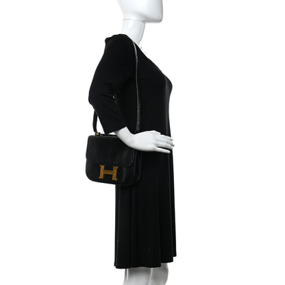 Hermes Shiny Porosus Crocodile Constance 23 Black 2 of 13