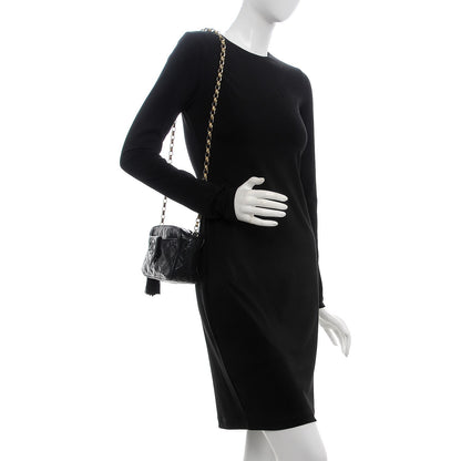 Chanel Lambskin Quilted CC Tassel Camera Case Black 2 of 14