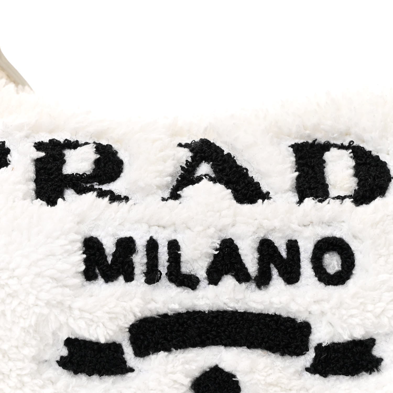 Prada Terry Cloth Mini Re-Edition 2000 Bag White Black 8 of 11