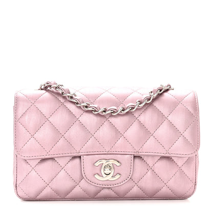 Chanel Metallic Calfskin Quilted Mini Rectangular Flap Pink 1 of 11