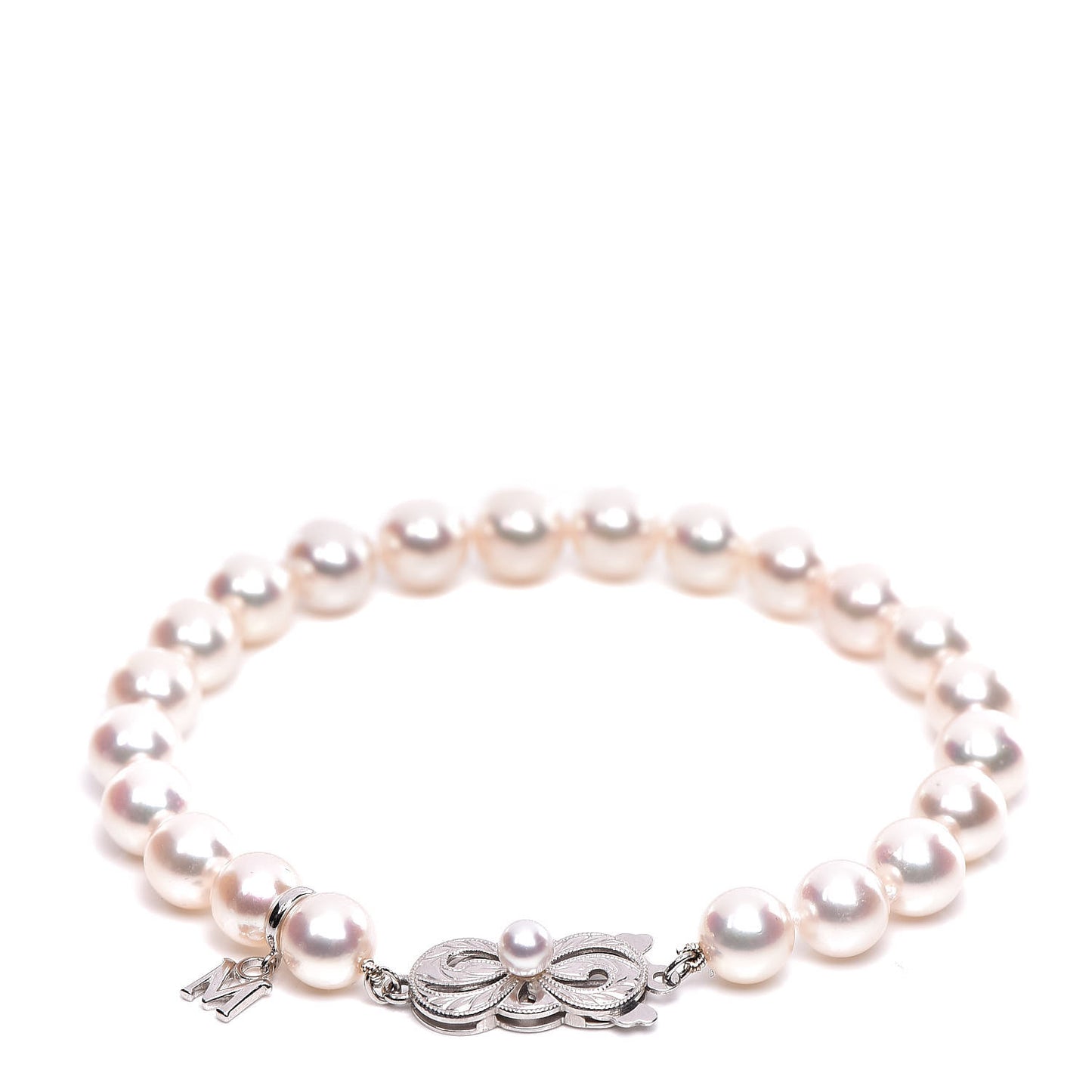 18K White Gold Akoya Pearl 7mm Strand Bracelet