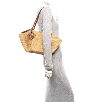 Loewe Calfskin Raffia Paulas Ibiza Small Shell Basket Tote Bag Natural Tan 3 of 17