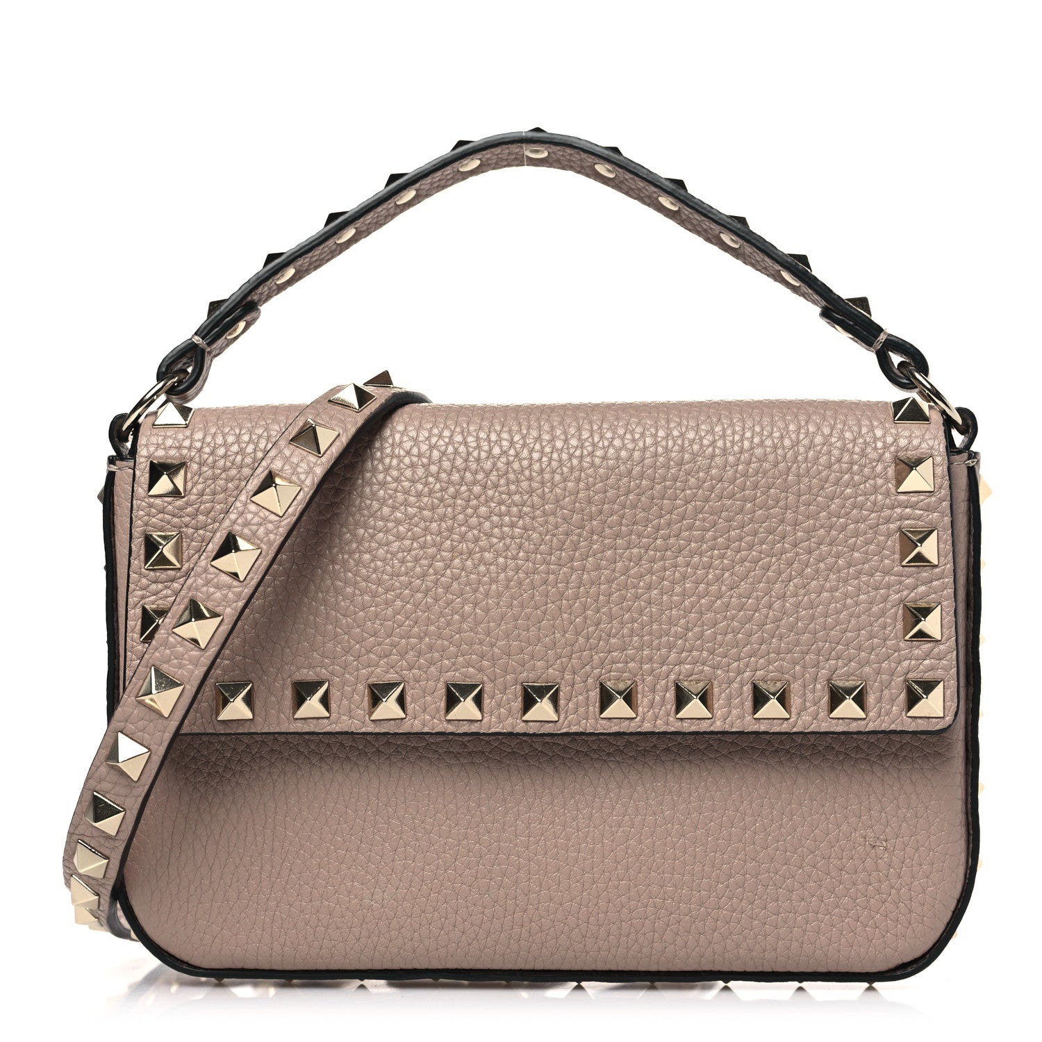 Valentino Garavani Grainy Calfskin Rockstud Crossbody Pouch Poudre 1 of 8