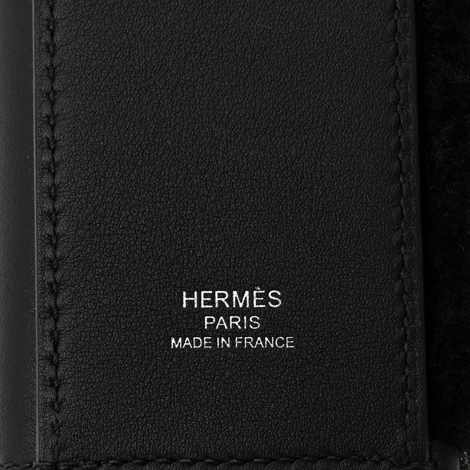 Hermes Swift Shearling Pocket Kelly Shoulder Strap Black 4 of 6