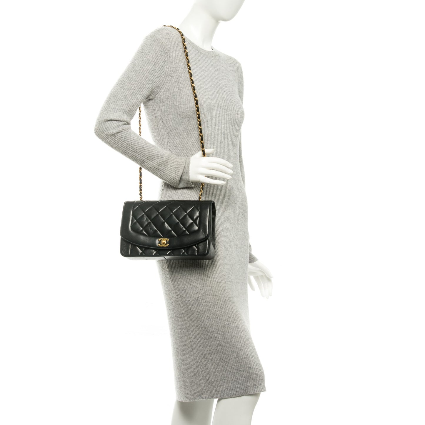 Lambskin Quilted Medium Single Flap Black