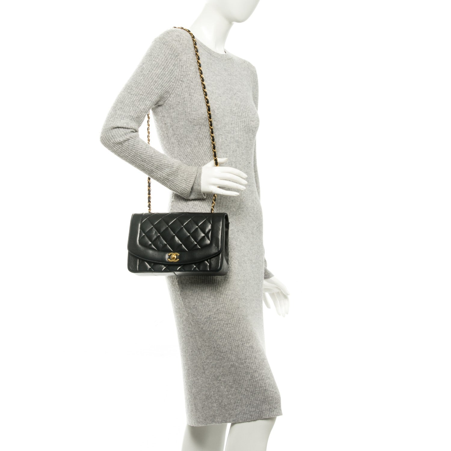Chanel Lambskin Quilted Medium Single Flap Black 2 of 9