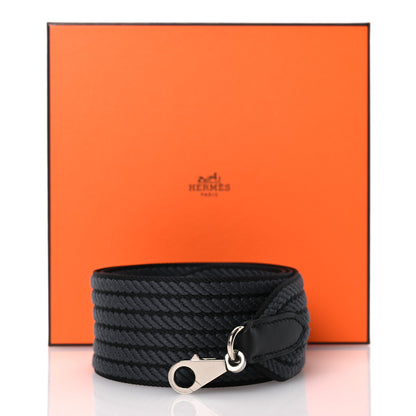 Hermes Toile Swift 50mm Sangle Cordage Shoulder Strap Black Gris Misty 6 of 6
