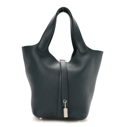 Hermes Taurillon Clemence Picotin Lock 18 PM Vert Cypress 1 of 13