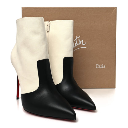 Christian Louboutin Canvas Calfskin So Summer 100 Ankle Booties 41.5 White Black 8 of 8