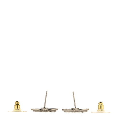 Chanel Crystal Timeless CC Earrings Silver 4 of 8