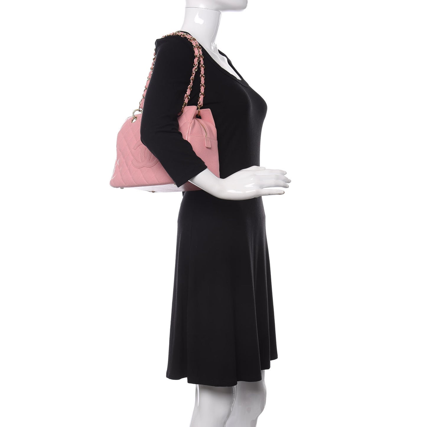 Caviar Quilted Petit Timeless Shopping Tote PTT Pink