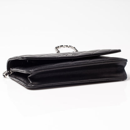 Chanel Lambskin Quilted Wallet On Chain WOC Black 5 of 10