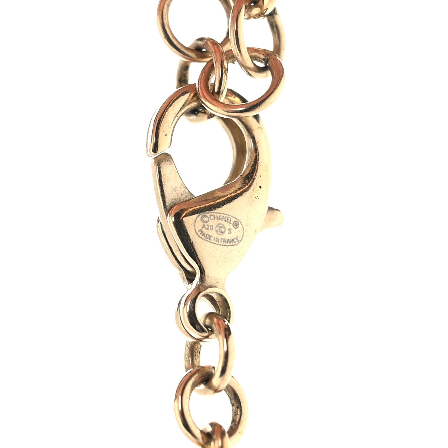 Chanel Pearl Crystal CC Coco Necklace Gold 4 of 6