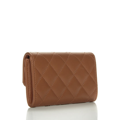 Chanel Lambskin Quilted Card Holder Camel 3 of 8