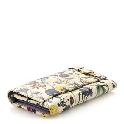 Gucci Calfskin Flora Nice Wallet White 4 of 10