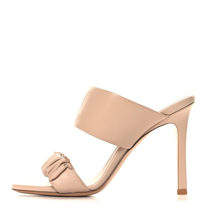 Louis Vuitton Lambskin Drapy Heel Mules 39.5 Beige 1 of 9