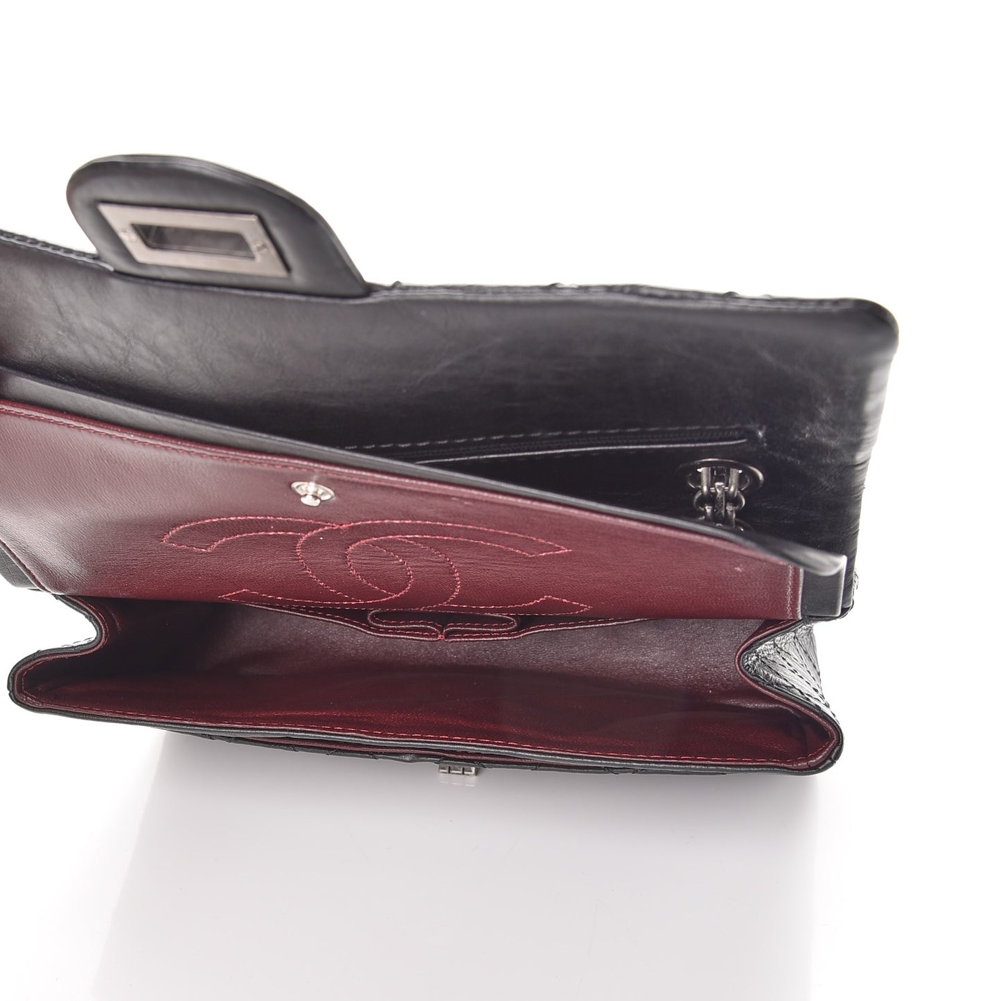 Aged Calfskin Quilted 2.55 Reissue 225 Flap Black