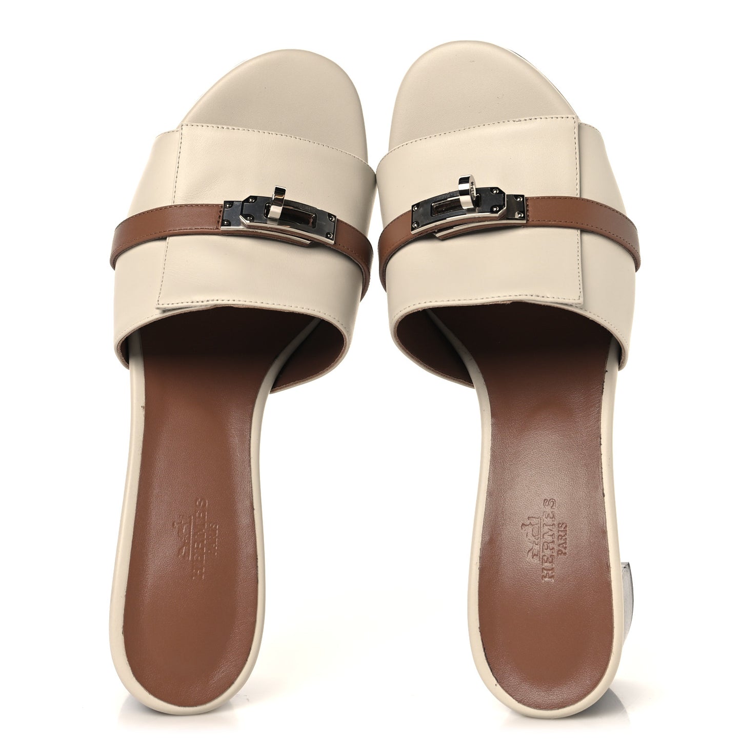 Calfskin Gigi 50 Sandals 40 Beige Glaise Rose Perle