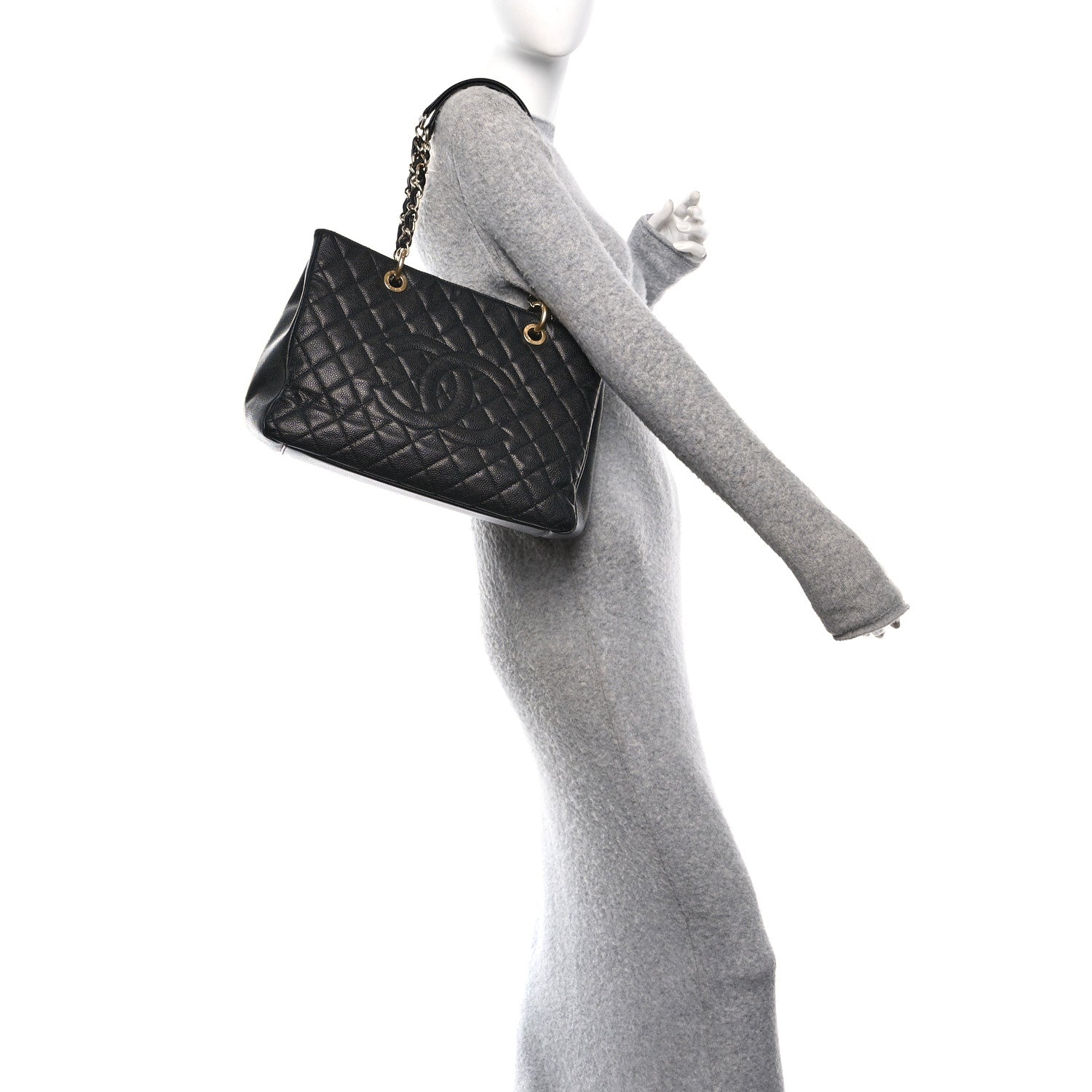 Chanel Caviar Quilted Grand Shopping Tote GST Black 2 of 10