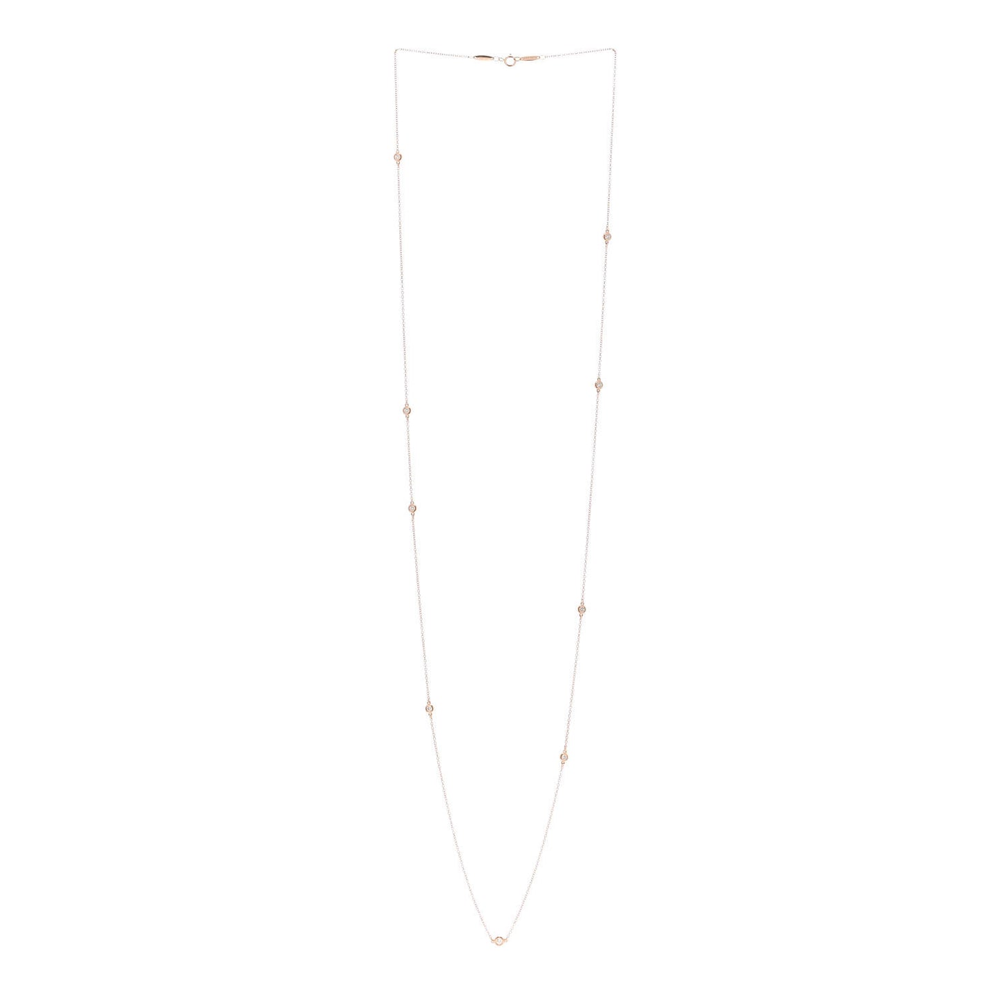 18K Rose Gold Diamond .31ctw Elsa Peretti Diamonds by the Yard Sprinkle Necklace