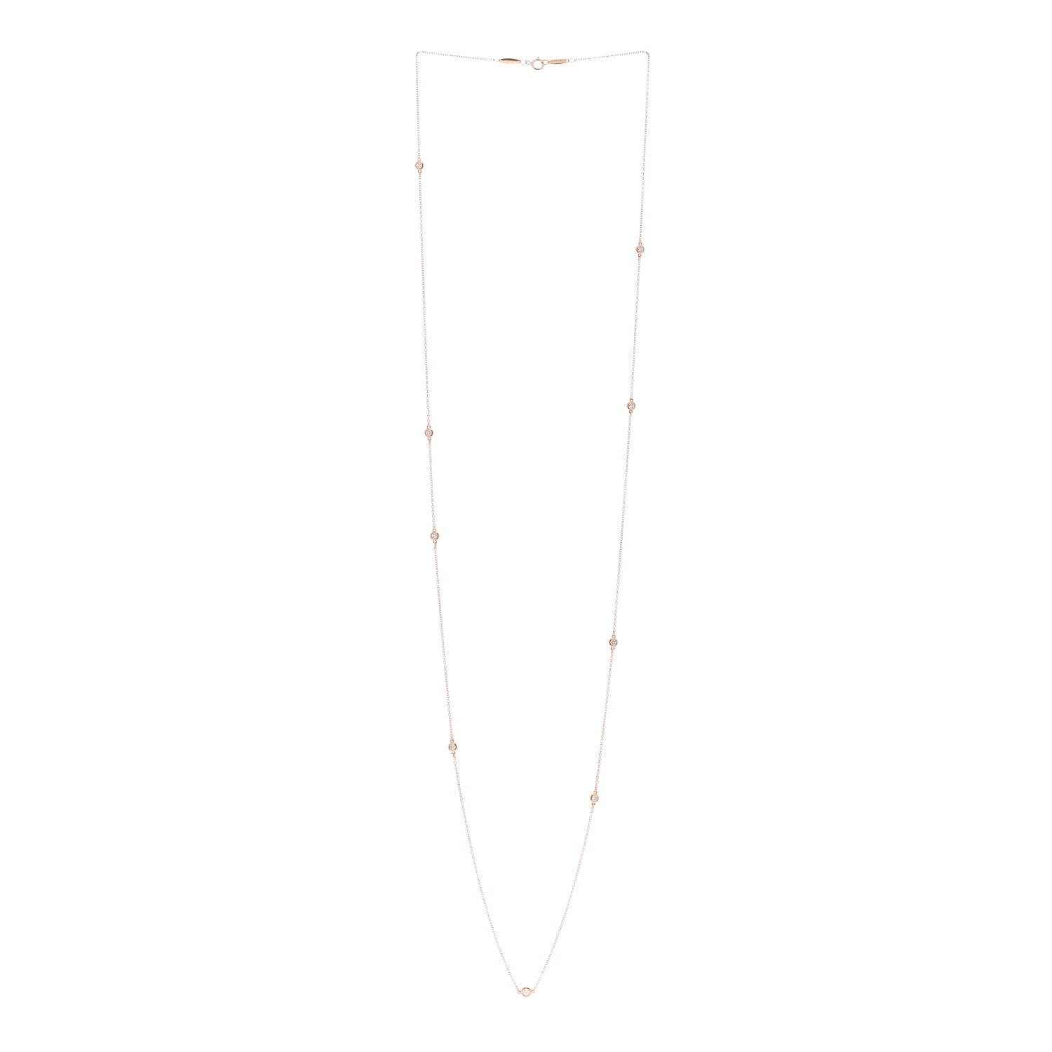 Tiffany 18K Rose Gold Diamond .31ctw Elsa Peretti Diamonds by the Yard Sprinkle Necklace 3 of 5