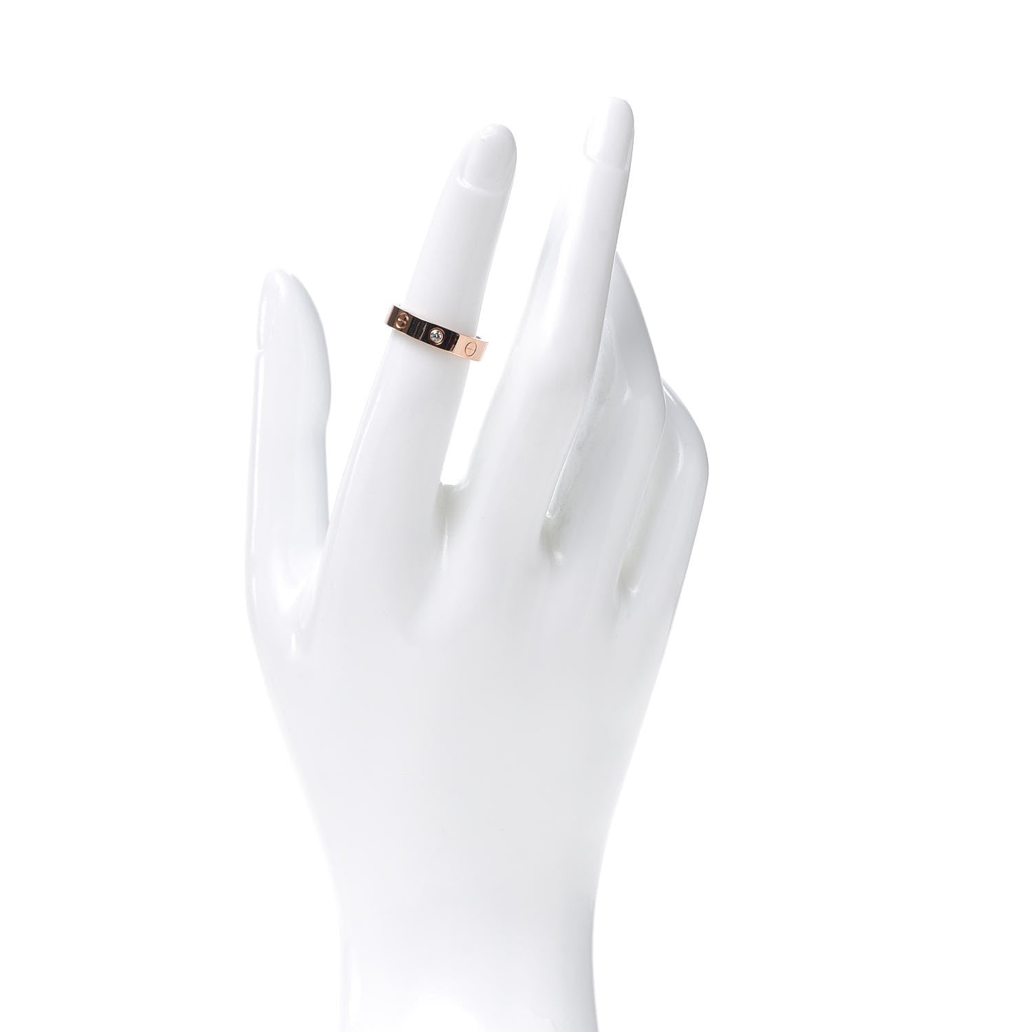 Cartier 18K Pink Gold Diamond 4mm LOVE Wedding Band Ring 50 5.25 2 of 6