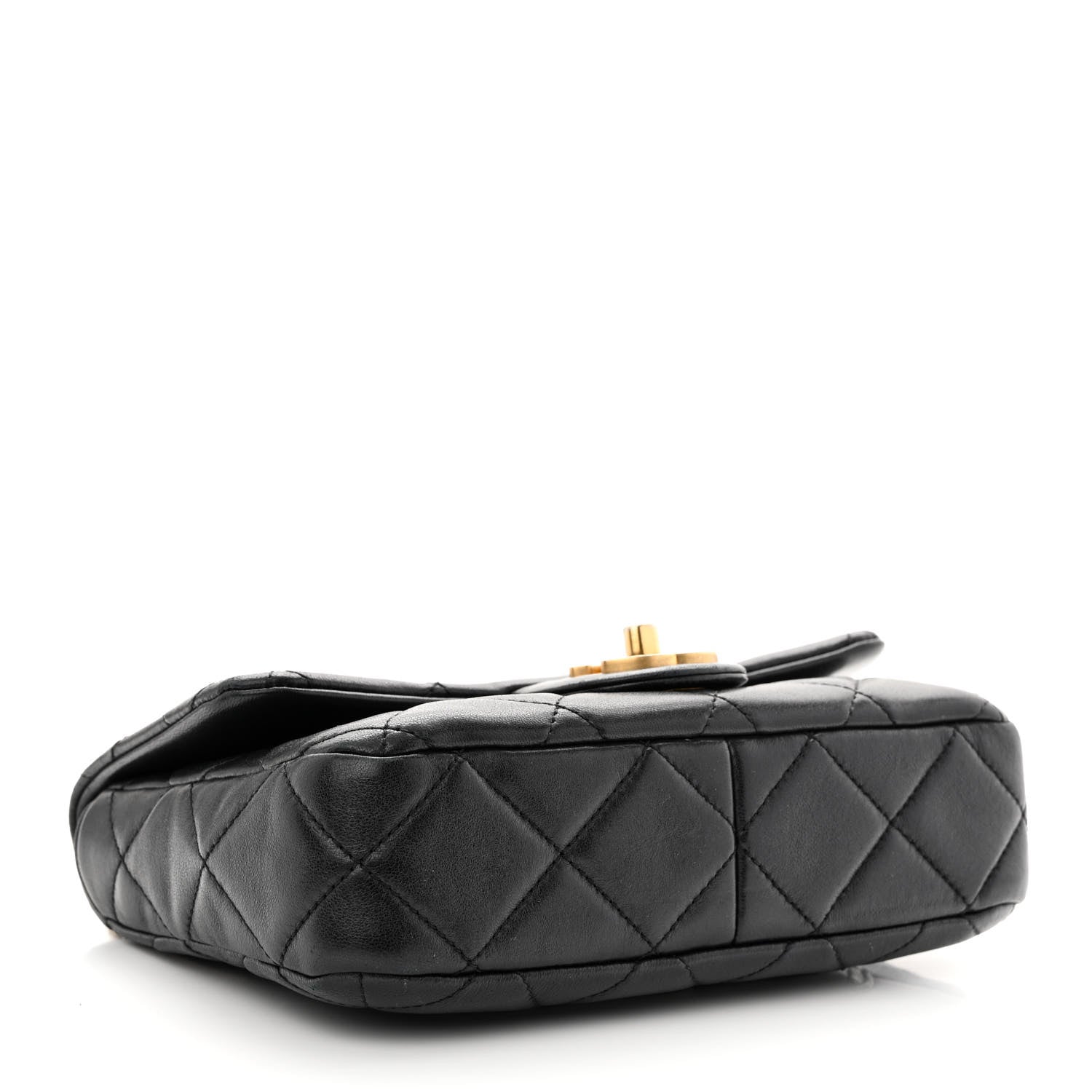 Chanel Lambskin Enamel Quilted Pending CC Square Flap Black 4 of 10
