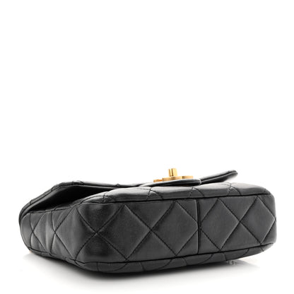 Chanel Lambskin Enamel Quilted Pending CC Square Flap Black 4 of 10