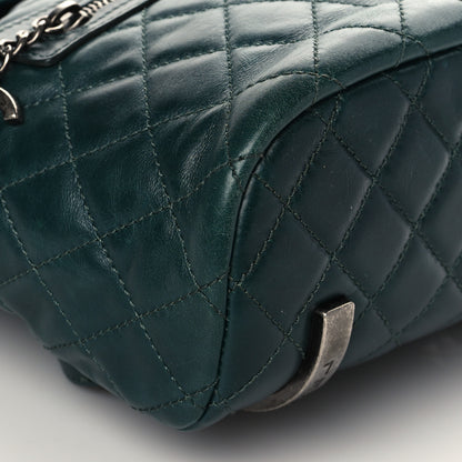 Chanel Glazed Calfskin Quilted Small Salzburg Mountain Backpack Dark Green 7 of 8