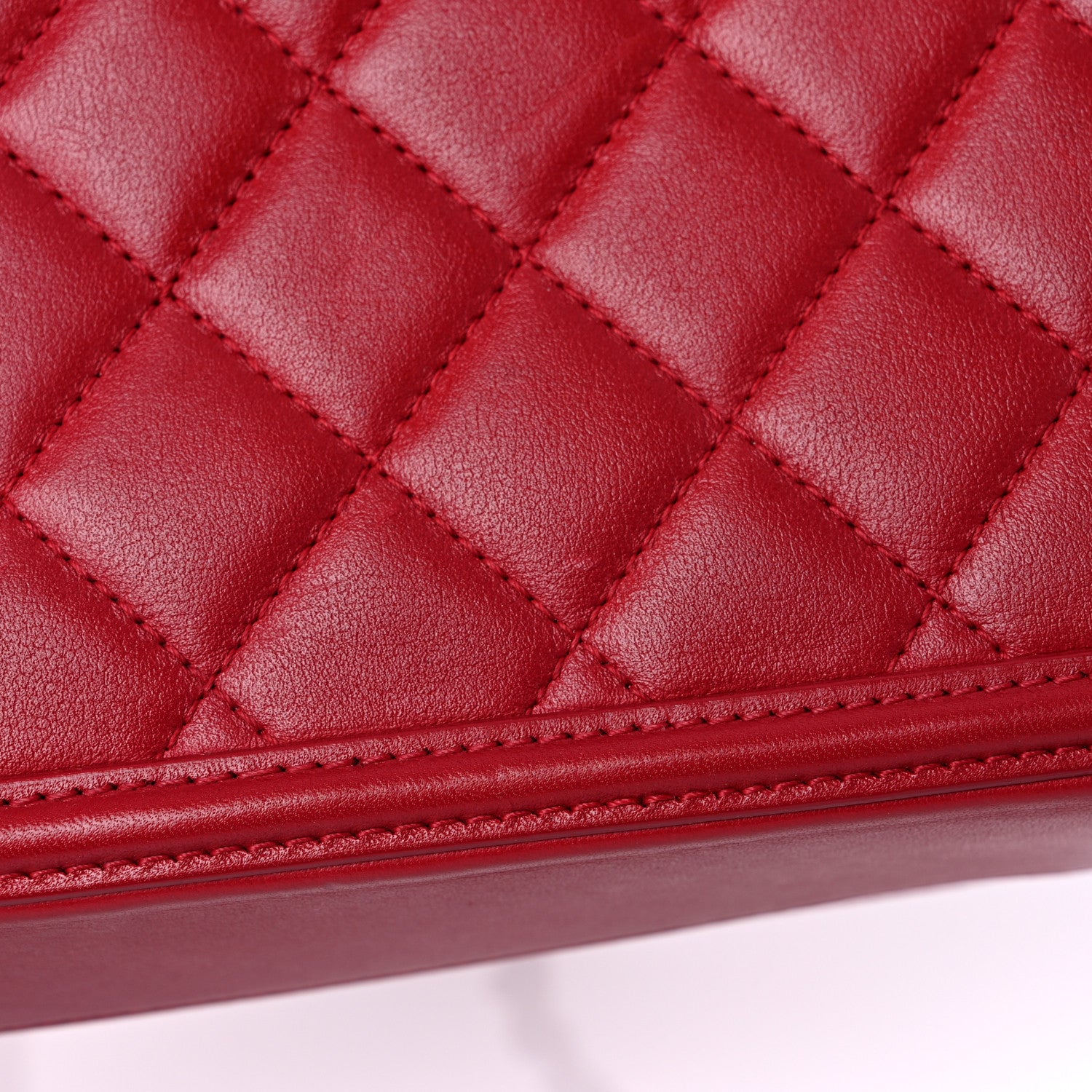 Chanel Lambskin Quilted Medium CC Filigree Vanity Case Dark Red 11 of 13