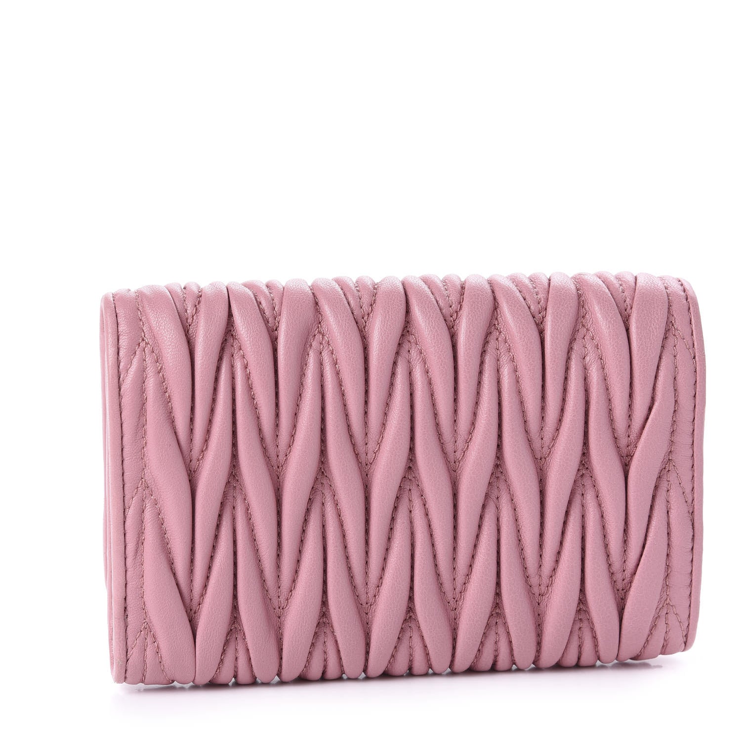 Miu Miu Nappa Matelasse Flap Wallet Rosa 3 of 10